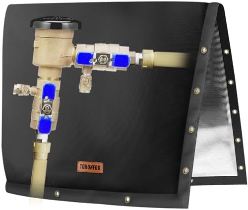 TOHONFOO 2-Way Open Backflow Preventer Pipe Cover Outside, 30"Wx24"H, Black by TOHONFOO