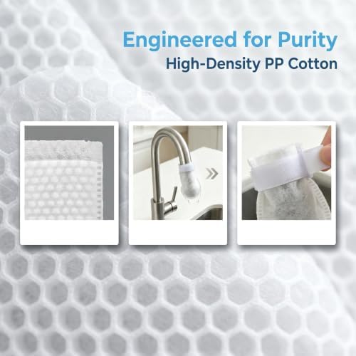 200PCS High Density Faucet Filter Cotton Bag, Universal Anti‑Splash Tap Water Filter Bag with Sediment Barrier, Fine Fiber Mesh Purifier for Kitchen Bathroom Sink Faucets - Image 6