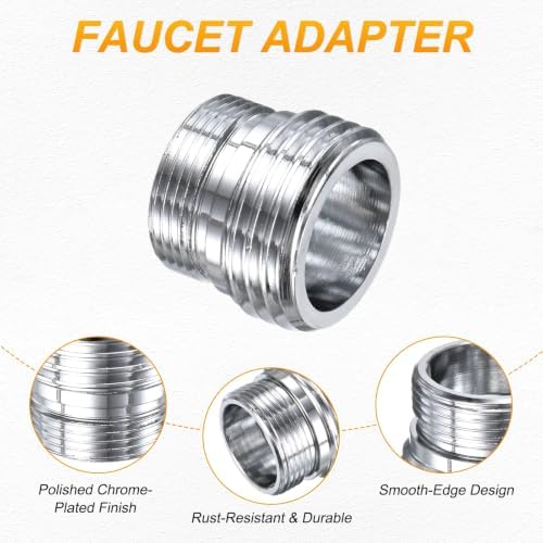 M METERXITY 2-Pack Faucet Adapter, M18 Male to G1/2 Male, for Kitchen - Image 2