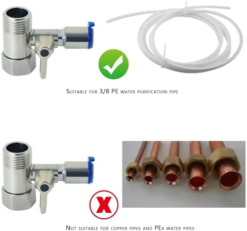 LYMLHVTG 1/2"x1/2"x3/8" Stainless Steel Tee Stop Valve - Image 5