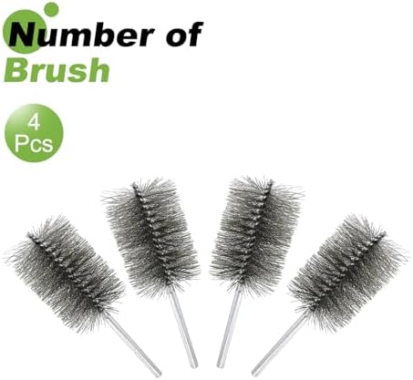 HARFINGTON 4pcs Wire Bore Brush Set 8 Inch Length 3 Inch Shank Stainless Steel Bristles Cleaning Brush for Clean Car Part Tube Kitchen Garage - Image 3