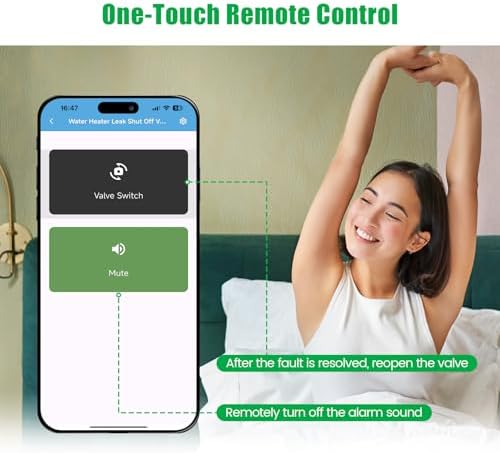 WiFi Smart Water Shutoff Valve with Leak Sensor, 3/4" Brass Valve & Extra Hose, Effortless Remote Control and Real-Time Water Leak Alerts via App, White - Image 3