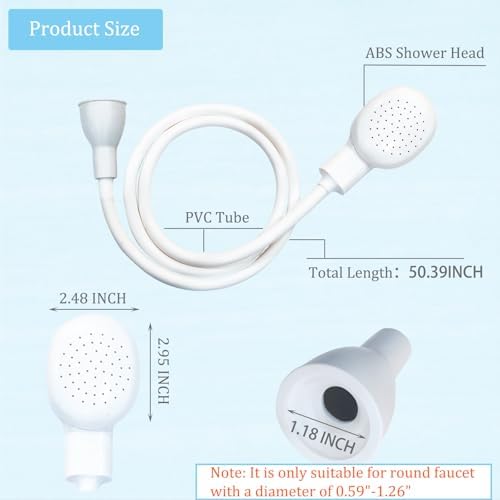 Sink Spray Rubber Hose, Sink Hose Attachment for Faucet Portable Sink Hose Faucet Sprayer, Shampoo Sprayer for Dog, Pets, Bathing Baby, Washing Hair, Rinsing Vegetables (For sink) - Image 3