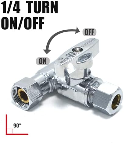 TTFLEX 3/8" x 3/8" x 3/8" Compression Tee Valve, Shut Off Valve, 1/4 Turn - Image 4
