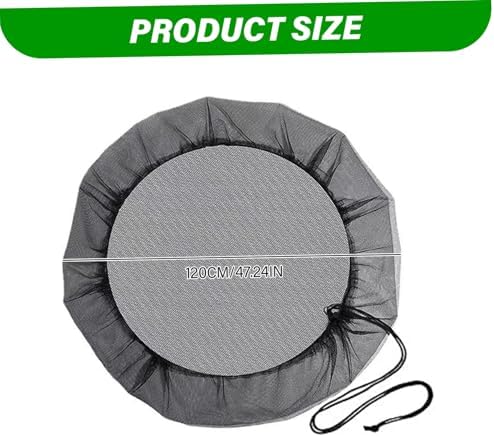 Mesh Cover for Rain Barrel 47 Inch Tear-Resistant Rain Barrel Cover Net with Drawstring Outdoor Butt Net to Keep Leaves and Debris Out Black - Image 2