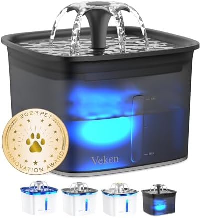 Veken Innovation Award Winner 95oz/2.8L Cat Water Fountain, C1 Classic by Veken