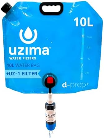 Uzima D-Prep Plus 10L Gravity Water Bag & Bladder with UZ-1 Filter by Uzima
