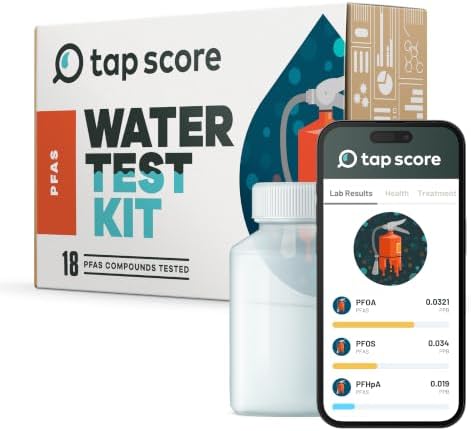 Professional PFAS Test for Drinking Water | Certified Tap Score Home Kit | Mail-in Lab Analysis | Easy Sampling, Shipping Included | EPA Testing Method by TapScore