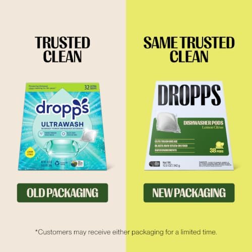 Dropps Dishwasher Detergent Pods, Lemon Citrus (38 Count) - Cuts Grease - Image 5