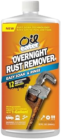 Oil Eater Overnight Rust Remover - Safe & Easy Soak for Tools, Auto Parts, Antiques, 32oz Concentrate - Makes 1-Gallon by OilEaterCleanerDegreaser