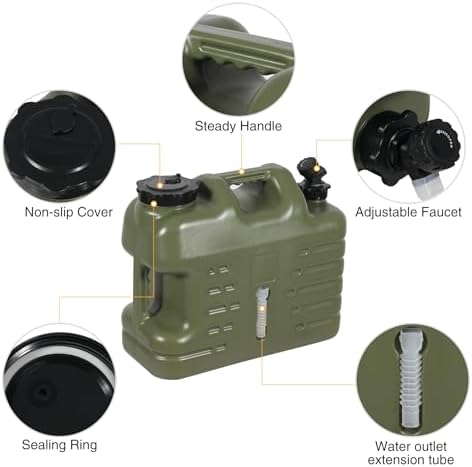 RedSwing 4 Gallon/18.5L Thickened Portable Water Container with Spigot, Water Storage Carrier for Camping Outdoor Hiking, BPA Free,Green - Image 3