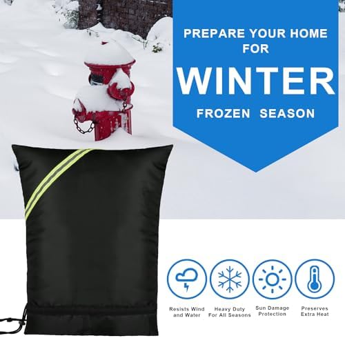 Outdoor Faucet Covers for Winter Freeze Protection, 24” x 24" Black - Image 2
