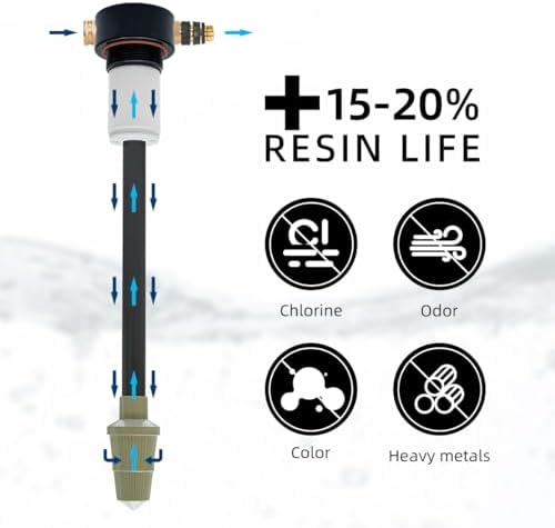 Filterelated RV Water Softener, 16000 Grain, Heavy Metal Filter, 3/4 Brass - Image 3