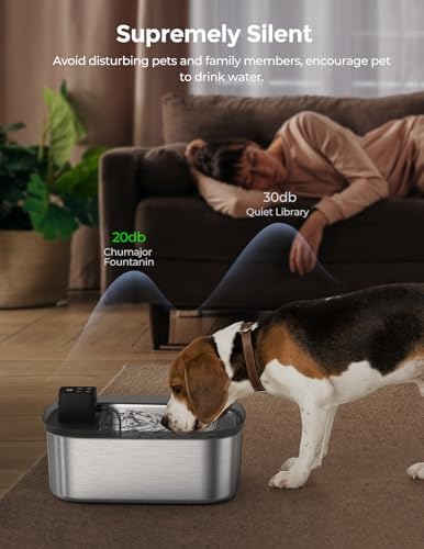 Chumajor 7.5l Wireless Dog Water Fountain Stainless Steel with 6pcs Filters - Image 6