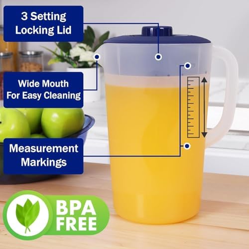 2 Pack - Fridge Door Water Pitcher with Lid (Half Gallon Pitcher / 64oz) - Image 3