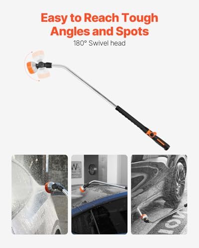 VEVOR Watering Wand,36-Inch Extra Long Heavy Duty Garden Hose Wand with 8 Spray Patterns & 180° Swivel Head, Long Hose Nozzle Sprayer with on/off Thumb Control, Ideal for Hanging Baskets, Shrubs, Lawn - Image 4