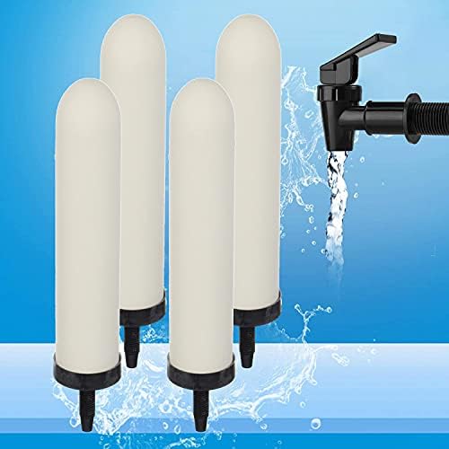 HUINING 4PCS 7-inch Replacement Ceramic Filter Candle with Activated Carbon for Countertop Gravity Water Filter System and Household Water Cooler Filtration Systems - Image 6