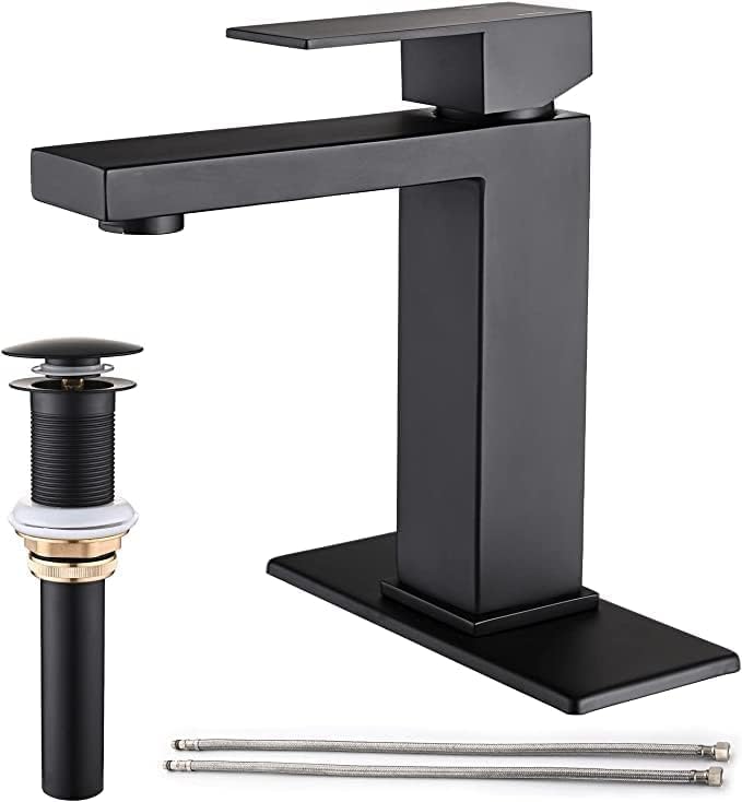 AVSIILE Matte Black Bathroom Faucet, Single Hole Handle Vanity Bath Faucet - Image 2