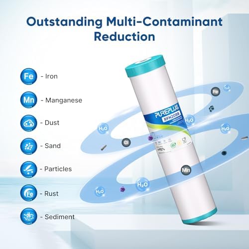 PUREPLUS 20"x4.5" Whole House Iron & Manganese Reduce Water Filter, 1 Pack - Image 3