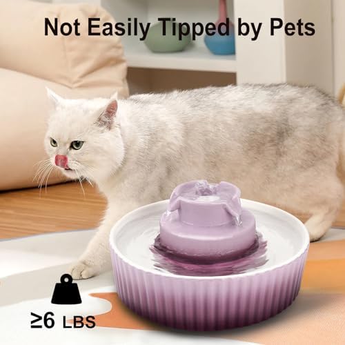 Lawfery Ceramic Cat Water Fountain, 2.1L/71oz Cupcake Pet Fountain - Image 7