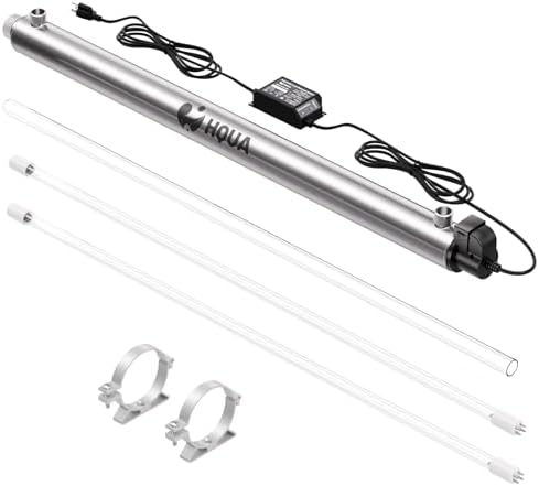 HQUA-OWS-12 120V 40W 3/4" MNPT Inlet/Outlet Whole House Ultraviolet Water Purifier Filter, + 1 Extra UV Bulb by HQUA