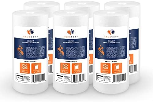 Aquaboon 5 Micron 10 x 4.5 Sediment Water Filter Replacement - 6 Pack by Aquaboon