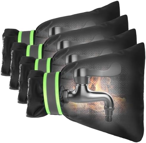 Outdoor Faucet Covers for Winter Freeze Protection, Kanosan 8.3"H X 6.7"W Thickened Reflective Outside Spigots Covers Hose Bib Insulated Sock for Winter Cold Weather, 4 Pack Black by KANOSAN