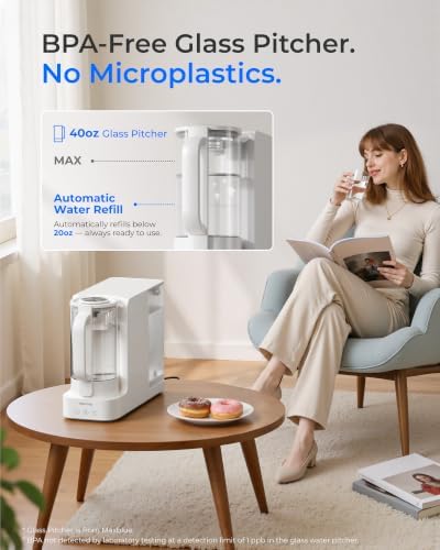 Waterdrop C2S Countertop RO Filtration System, 40oz Autofill Glass Pitcher - Image 5