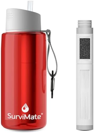 SurviMate 5-Stage 0.01μm Ultra-Filtration Filtered Water Bottle BPA-Free by SurviMate