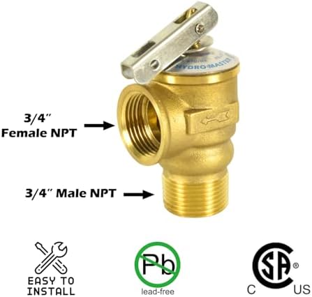 HYDRO MASTER Tankless Water Heater Valve Kit, Lead-Free Brass, NPT Thread x Sweat Connection - Image 4