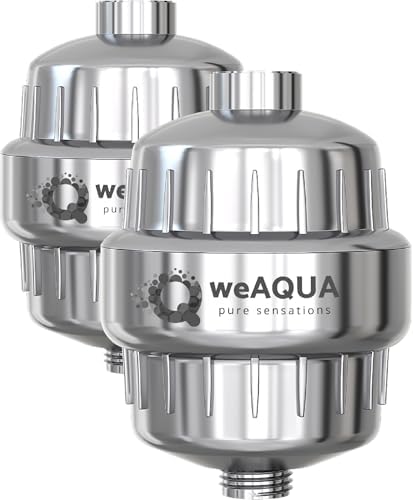 weAQUA Heavy Duty 2-Pack Shower Filter for Hard Water Chlorine Heavy Metals by weAQUA