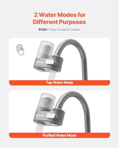 VEVOR Water Filter for Sink Faucet, Faucet Mount Water Filtration, 5-Stages Filter Reduce 97% Lead, 95% Chlorine, Rust, Skincare Tap Water Purifier for Kitchen Bathroom,1 Filter, Grey - Image 5