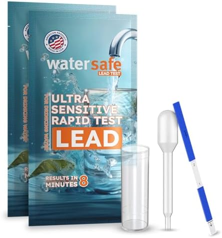 Watersafe® Lead in Drinking Water Test Kit – EPA-Compliant & Lab-Verified 8-Minute Detection Below 5 PPB – Easy & Accurate DIY Home Testing for Tap & Well Water - 2 Pack by Watersafe