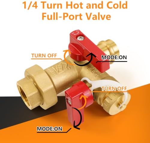 1PC HeSun 3/4" Press Tankless Water Heater Service Valve Kit(Tool055-1) - Image 5