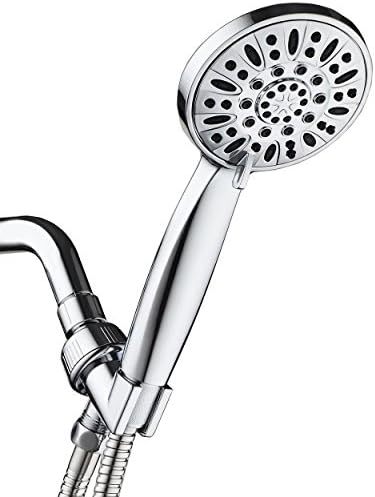 AquaDance 3316 High Pressure 6-Setting 4" Chrome Face Hand Held Head with Hose for The Ultimate Shower Experience Officially Independently Tested to Meet Strict US Quality & Performance Standards by AquaDance