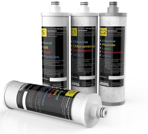 Frizzlife M3005 Replacement Filter Cartridge Set (4 Pack) For SK99,SP99,SK99 NEW and SP99 NEW Under Sink Water Filter System by FRIZZLIFE