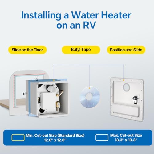 Eyoo RV Water Heater Door Kit, 15x15 Inches Black Panel, Stainless Steel, Compatible with Eyoo Models Only - Image 3