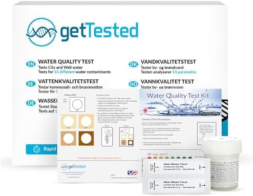 getTested at-Home Water Quality Test Kit – Identify Drinking Water Purity for Your Family – Rapid 14-Parameter Results for Well, City, Tap, & More – Easy & Convenient by getTested