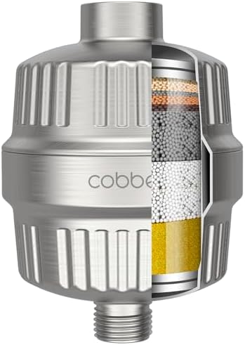 Cobbe HD HEAVY DUTY High Output Shower Filter – 99% REMOVAL Shower Head Filter for Hard Water, Heavy Metals, Chlorine and Harmful Substance, Improve your skin and hair, Brushed Nickel by Cobbe