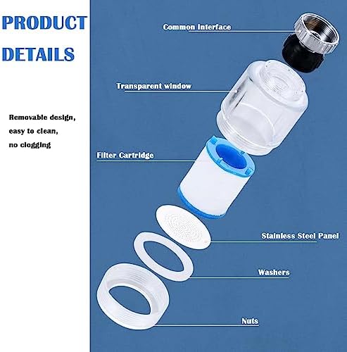 LiXiongBao 360 Rotating Faucet Water Purifier, Chlorine Reduction, Removes Fluoride, Heavy Metals, Softens Hard Water, Easy Installation, 4 Replacement Elements - Image 3
