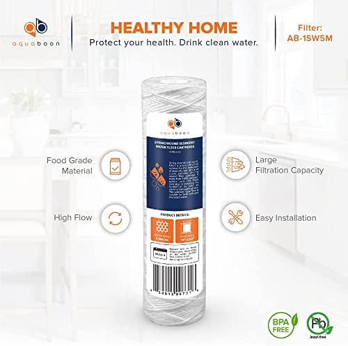 Aquaboon Whole House 5 Micron String Wound Sediment Water Filter 50-Pack - Image 4