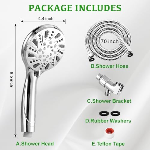 OHDAY® High Pressure Shower Head with Handheld Built-in Power Wash 6-Mode - Image 4