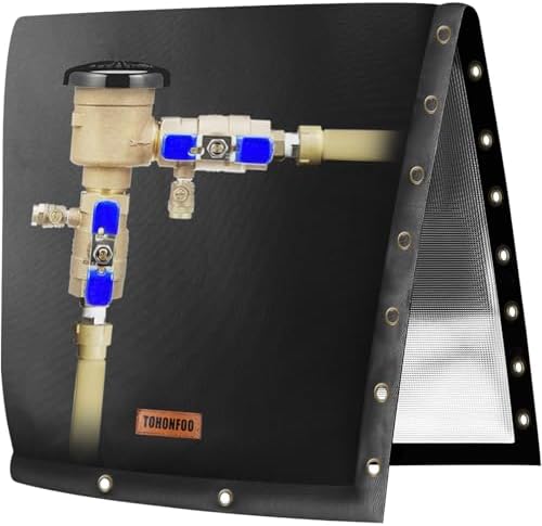 TOHONFOO 2-Way Open Backflow Preventer Pipe Cover Outside, 30"Wx30"H, Black by TOHONFOO