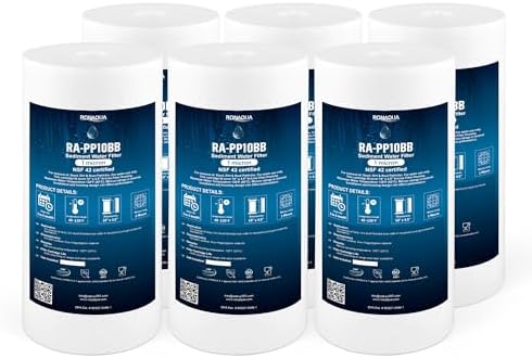 Ronaqua 10 x 4.5 Inch Big Sediment Water Filter Cartridge 1 Micron 6 Pack by Ronaqua