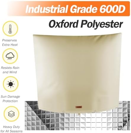 TOHONFOO Backflow Preventer Cover, Pipe Freeze Insulation, 60"Wx50"H, Beige - Image 6