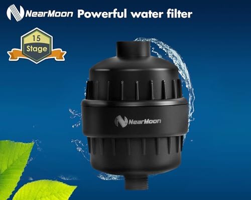 NearMoon Shower Head and 15 Stage Shower Filter Combo, High Pressure Filtered Shower for Hard Water, Improves the Condition of Your Skin, Hair (8 Inch, Black) - Image 3