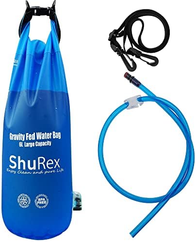 6L Gravity-Fed Water Bag for Sawyer Survival Water Filter Straw by Home