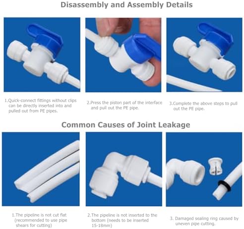 10 Pack 1/4" Bulkhead Connector Include 10 end Plug -Push to Connect Fitting for RO Reverse Osmosis Systems, 1/4" OD Tube, Water Filter & Plumbing Quick Connect Adapter - Image 3
