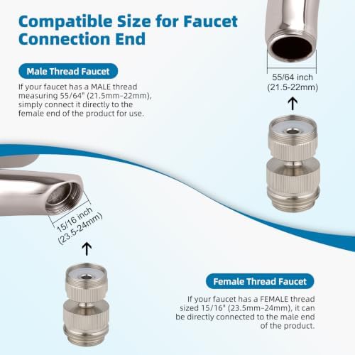 Hibbent Sink Faucet to Garden Hose Adapter, Swivel 3/4" Faucet Adapter - Image 3
