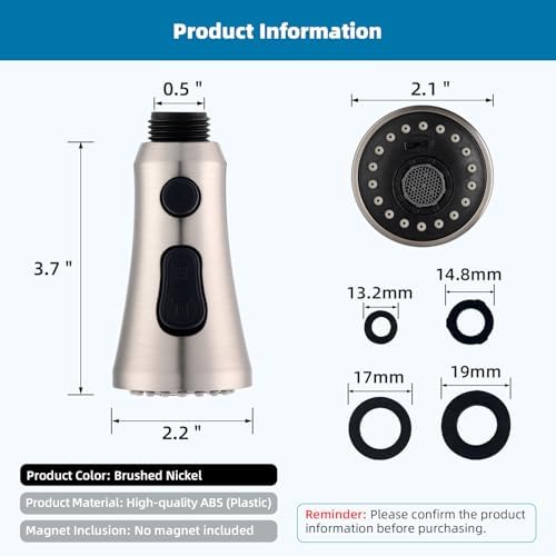 Hibbent Pull Down Kitchen Faucet Head Replacement with 15 Adapters - Image 4